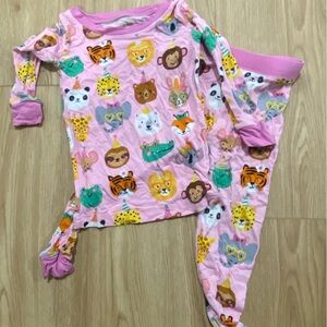 Little Sleepies Pink Party Animal Friends Pajama Set